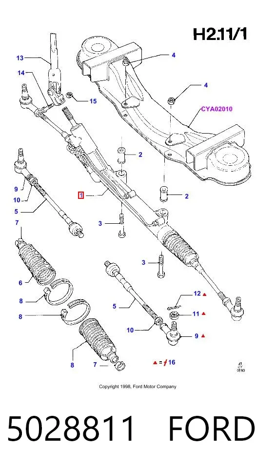 Рульова рейка 5028811 Ford