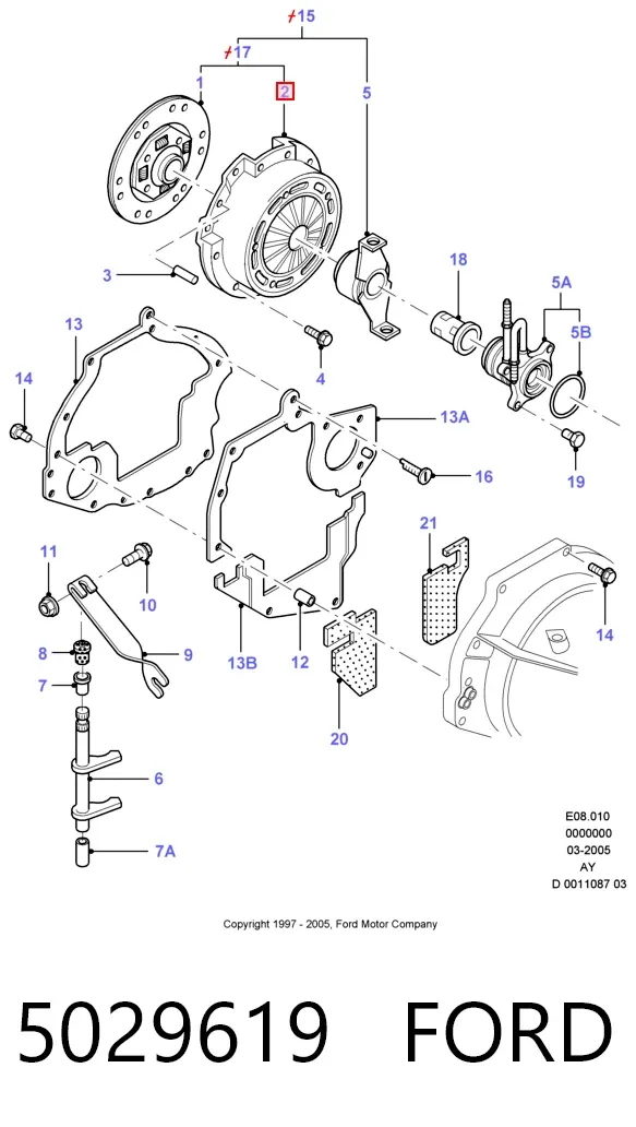 Корзина зчеплення 5029619 Ford