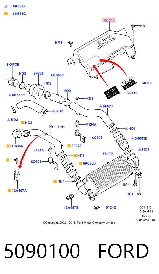 Повітропровід/дефлектор радіатора інтеркулера 5090100 Ford