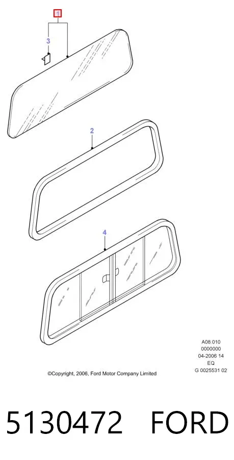 Заднє скло 5130472 Ford