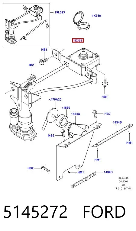 Лебідка запасного колеса 5145272 Ford