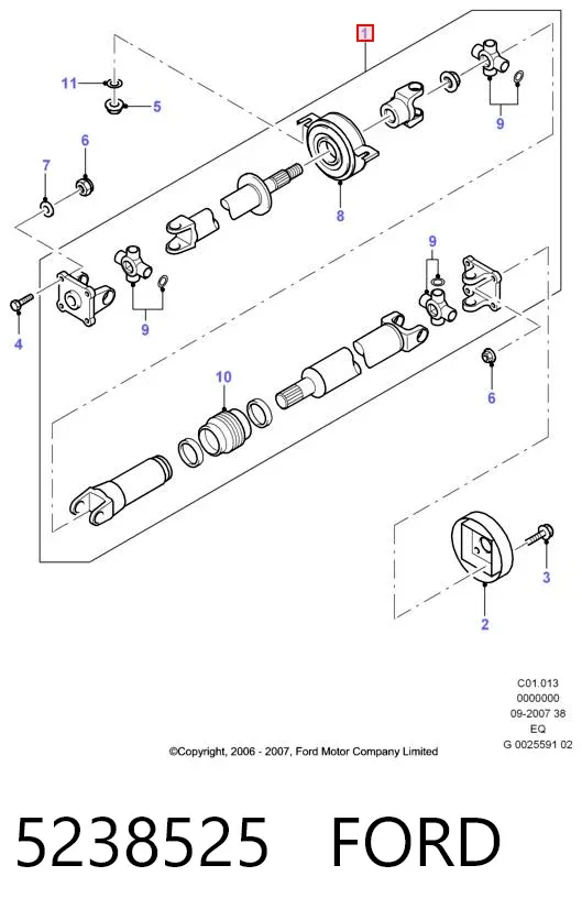 Кардан задній 5238525 Ford