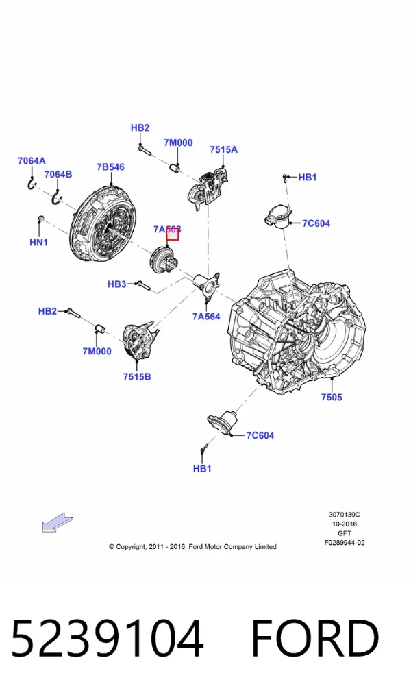Вижимний підшипник 5239104 Ford