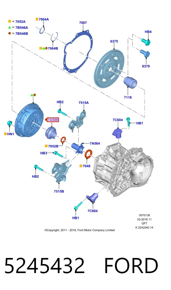 Вижимний підшипник 5245432 Ford