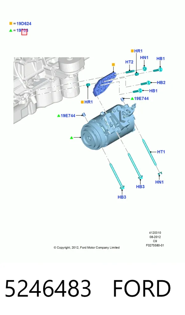 Компресор кондиціонера 5246483 Ford