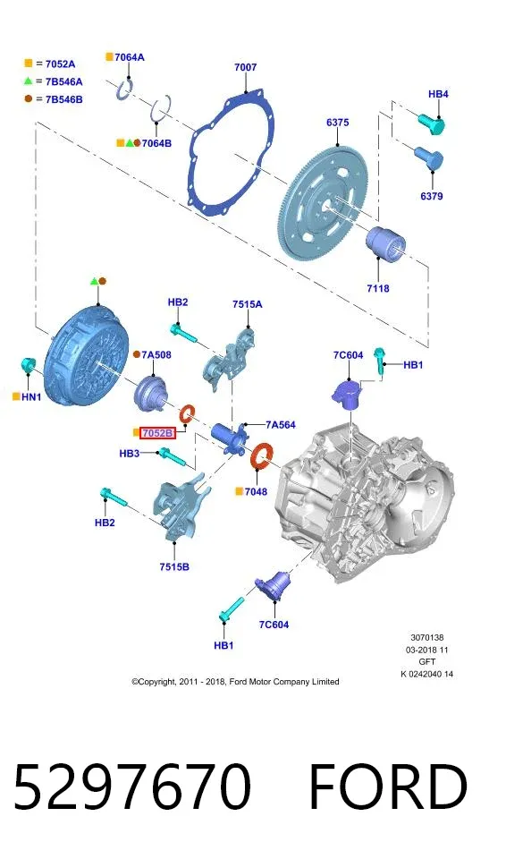 Сальник АКПП/КПП, вхідного/первинного валу 5297670 Ford