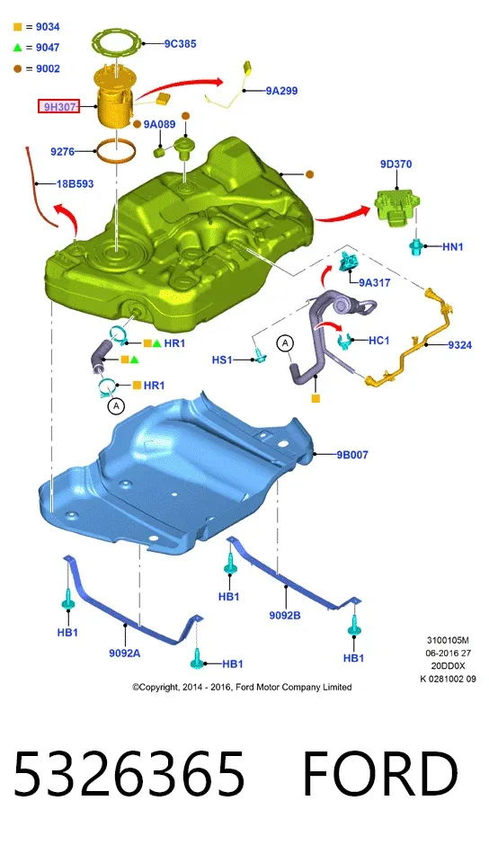 Бензонасос 5326365 Ford