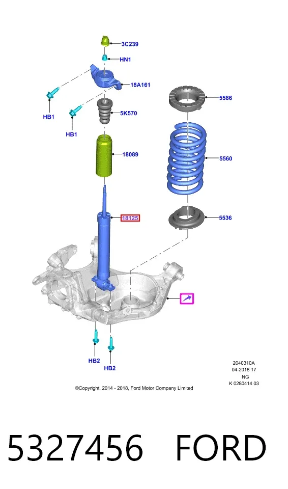 Амортизатор задній 5327456 Ford
