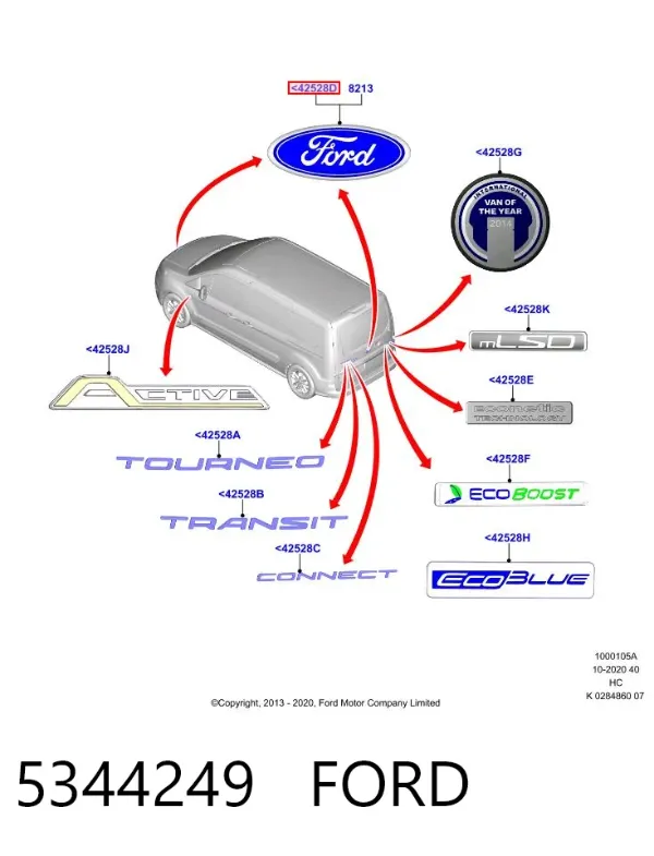 Емблема капота 5344249 Ford