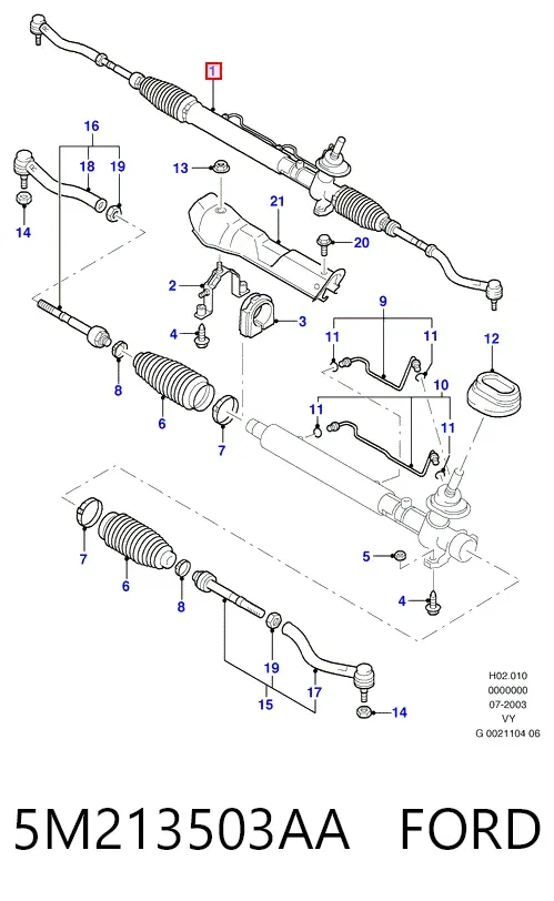 Рульова рейка 5M213503AA Ford