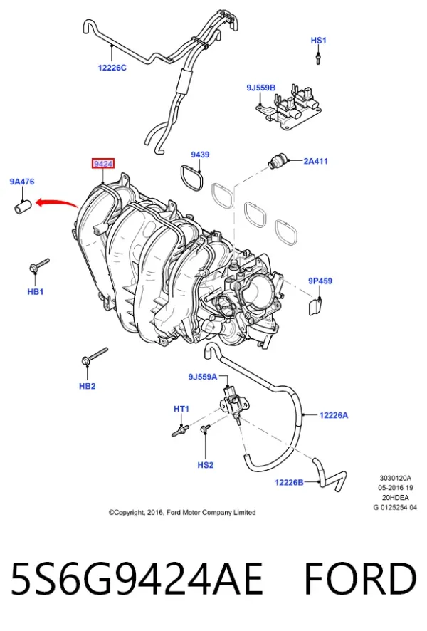 Впускний колектор 5S6G9424AE Ford