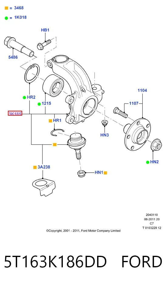  5T163K186DD Ford