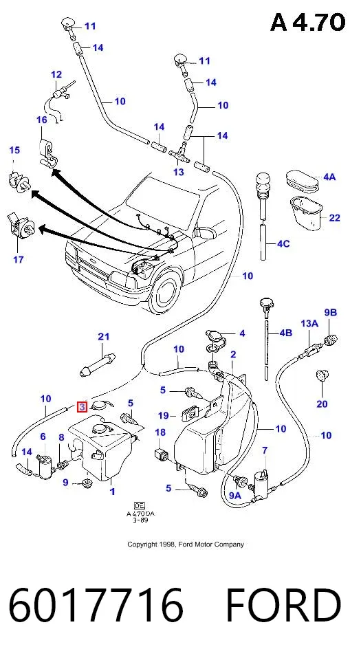 Кришка бачка омивача 6017716 Ford