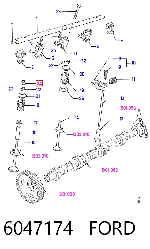 Клапана двигуна, комплект 6047174 Ford