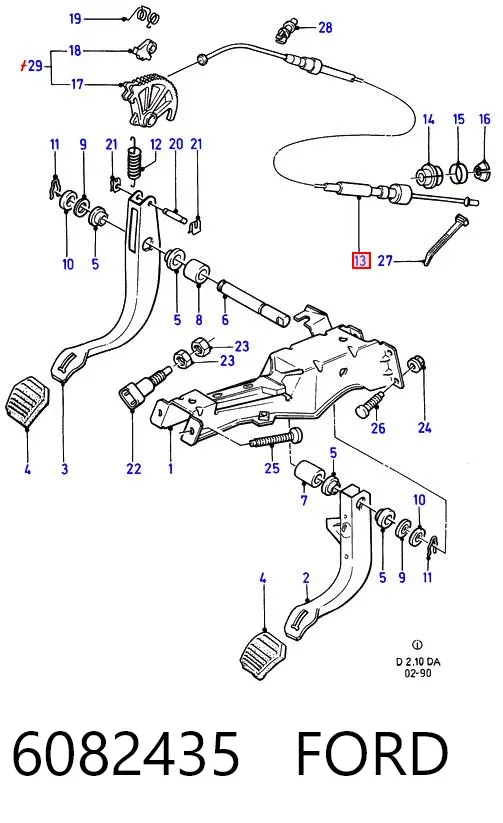 Трос зчеплення 6082435 Ford