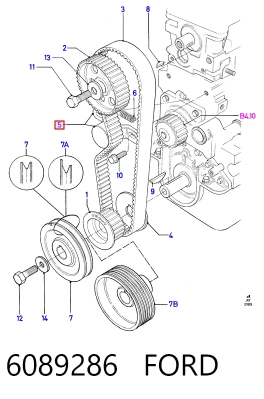 Ролик натягувача ременя ГРМ 6089286 Ford
