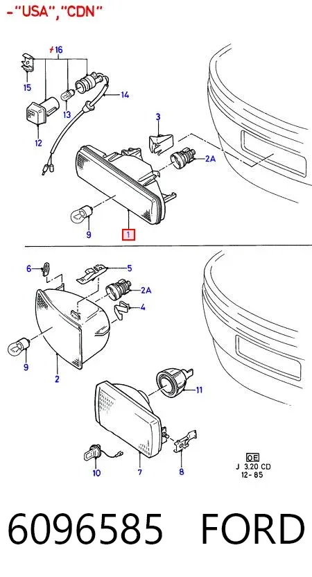 Вказівник повороту правий 6096585 Ford