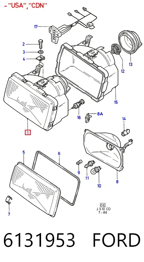 Фара ліва Ford Sierra I