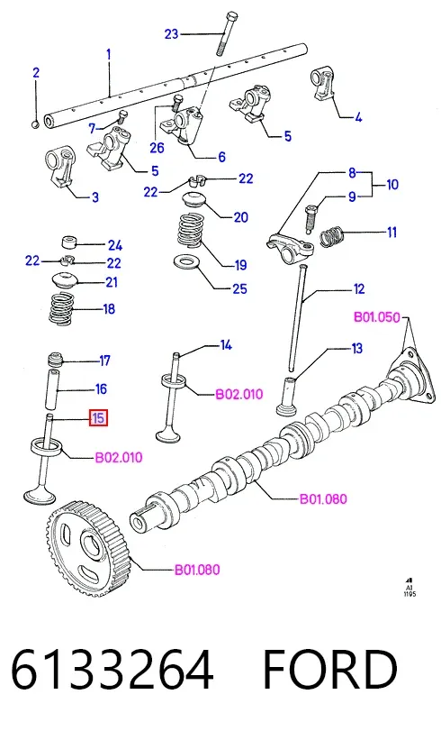 Клапан впускний 6133264 Ford