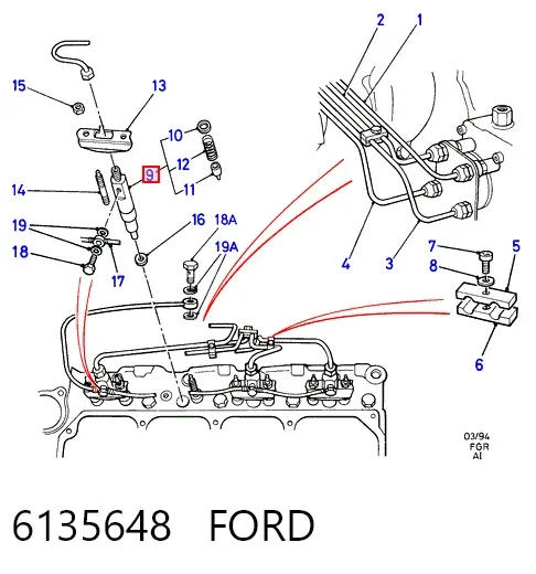 Паливні форсунки 6135648 Ford