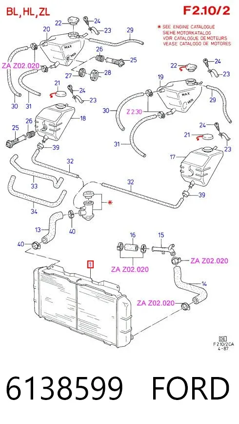Радіатор 6138599 Ford