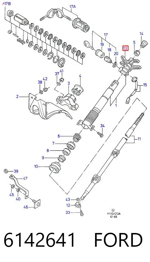 Корпус замка запалювання 6142641 Ford