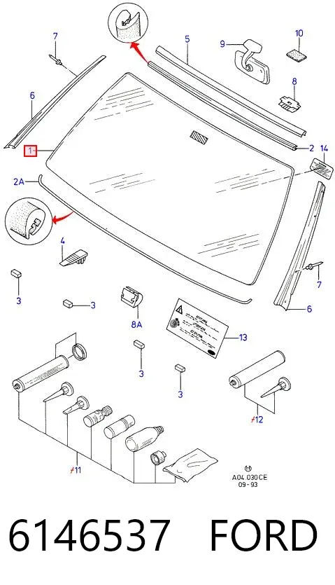 Лобове скло 6146537 Ford