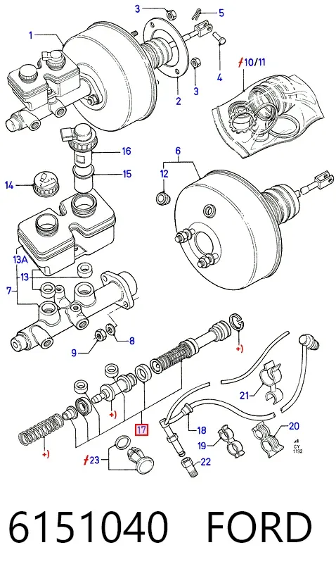 Ремкомплект гальмівного циліндру 6151040 Ford