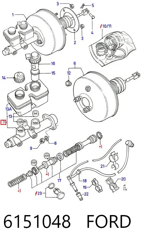 Головний гальмівний циліндр 6151048 Ford