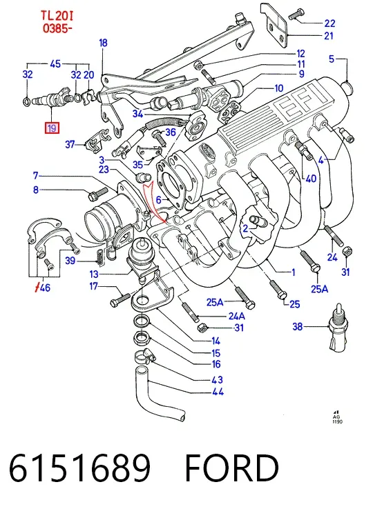 Паливні форсунки 6151689 Ford
