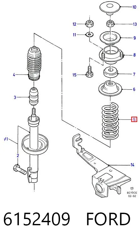Пружина передня 6152409 Ford
