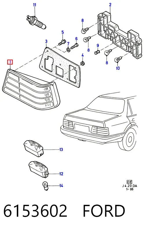 Лівий стоп 6153602 Ford