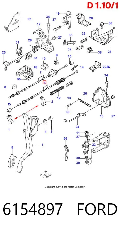 Трос газу 6154897 Ford