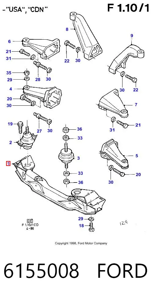 Підрамник передній 6155008 Ford