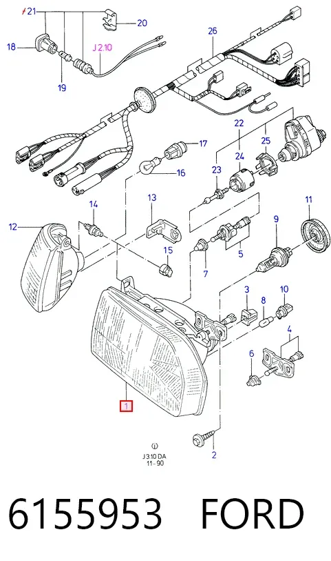 Фара ліва 6155953 Ford