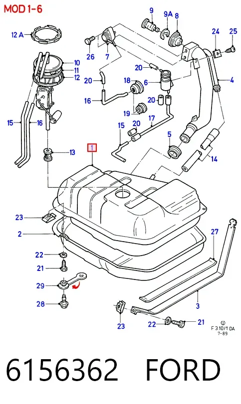 Паливний бак 6156362 Ford
