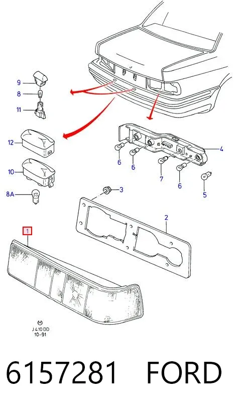 Задня права фара 6157281 Ford