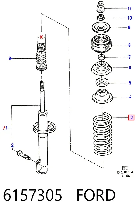 Пружина передня 6157305 Ford