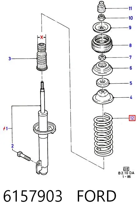 Пружина передня 6157903 Ford