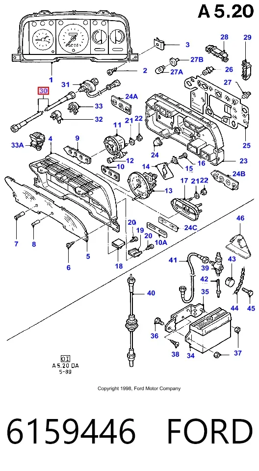 Трос спідометра 6159446 Ford