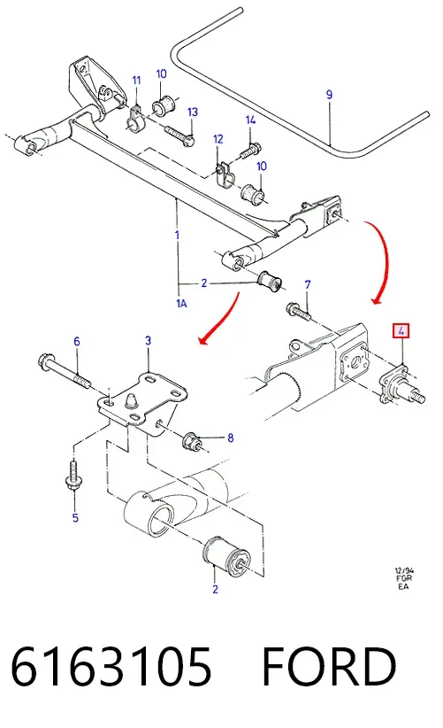 Маточина задня права 6163105 Ford