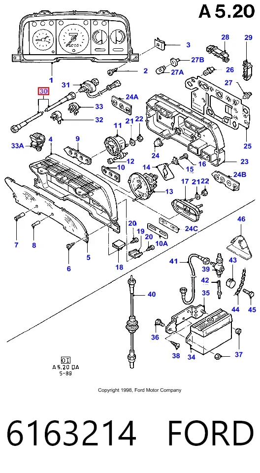 Трос спідометра 6163214 Ford