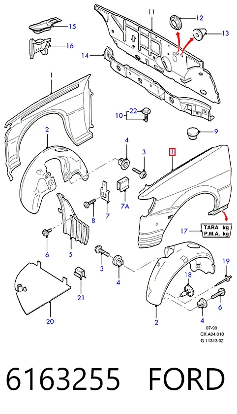 Крила 6163255 Ford