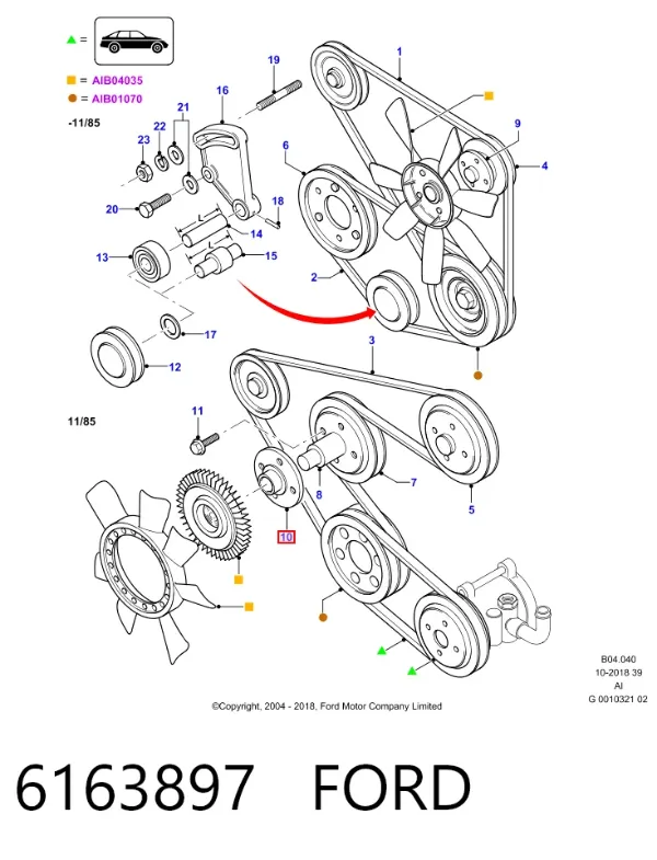 Кронштейн віскомуфти системи охолодження, опорний 6163897 Ford