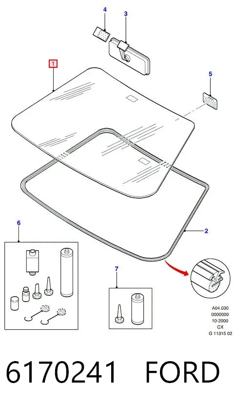 Лобове скло 6170241 Ford