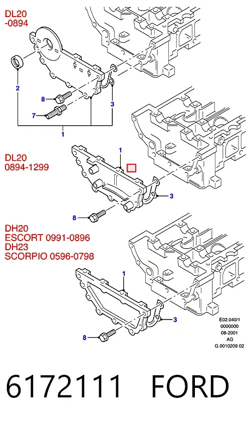 Прокладка передньої кришки двигуна, нижня 6172111 Ford