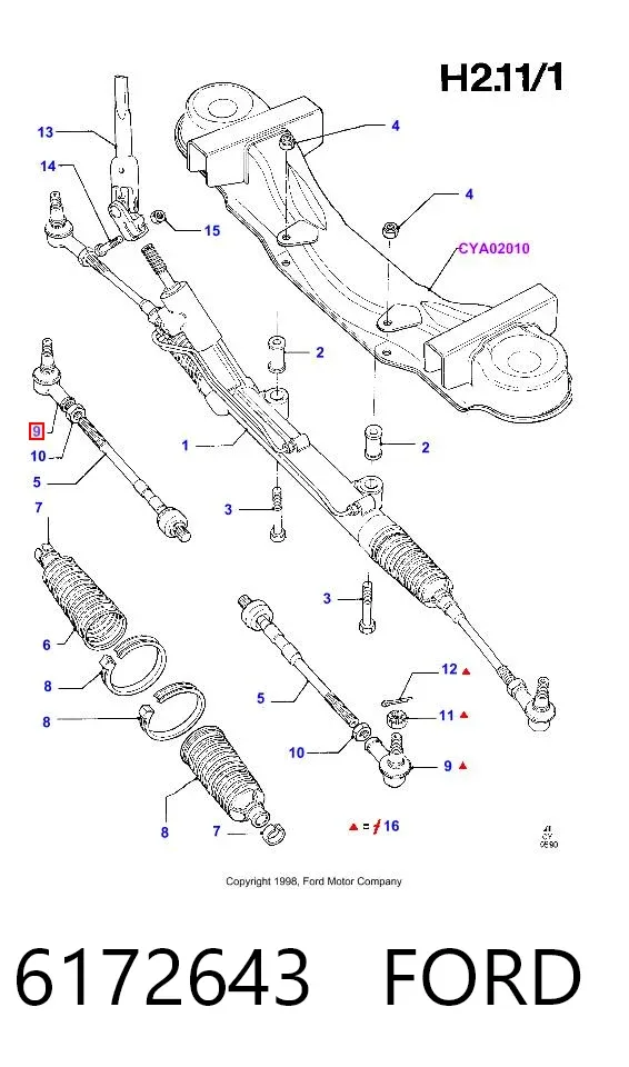 Рульовий наконечник 6172643 Ford