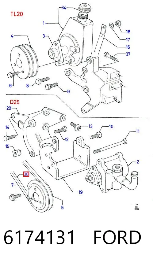 Ремінь генератора 6174131 Ford