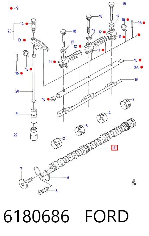 Розподільний вал 6180686 Ford