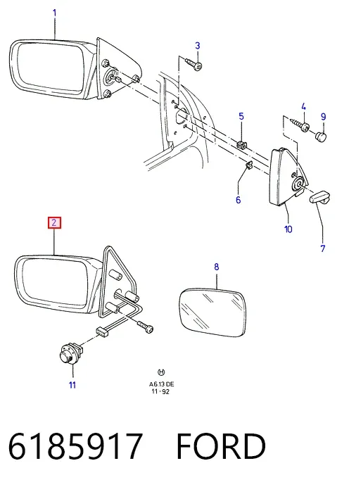 Ліве бокове дзеркало Ford Scorpio I